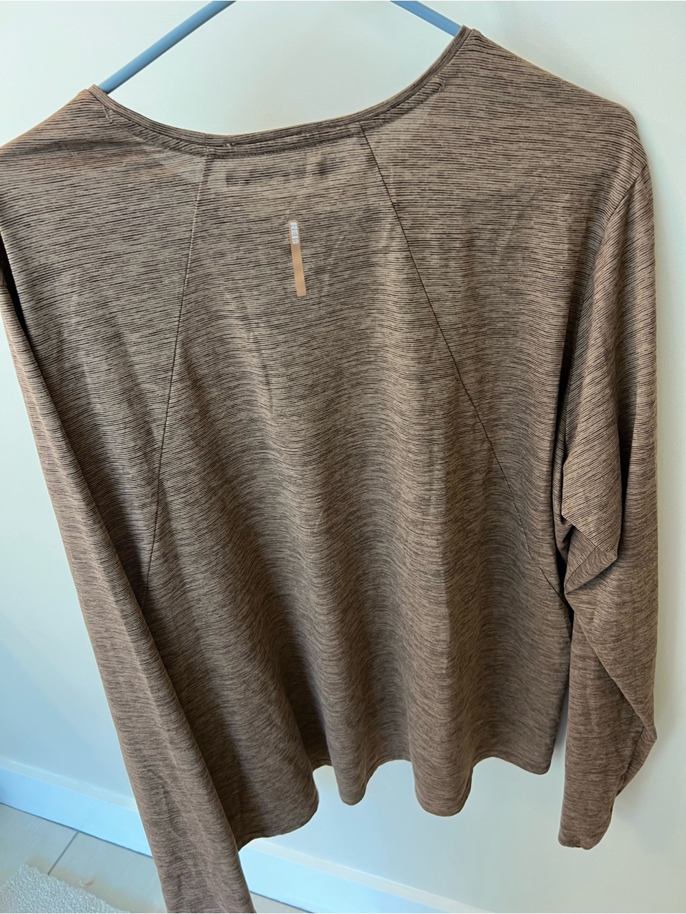 TWO REI performance quick dry tops—Heather brown & Heather gold 3x